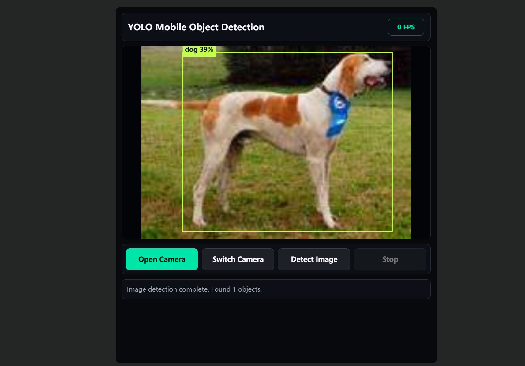 YOLO Demo on Static Webpage preview